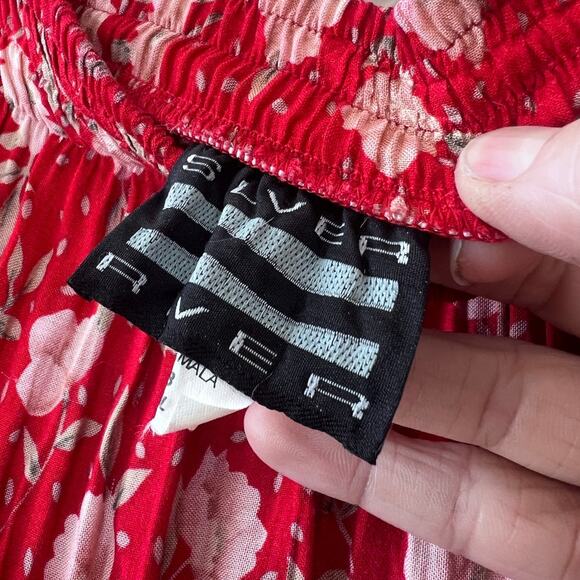 Vintage Silver River 80s red floral maxi skirt size 38T - Picture 4 of 5